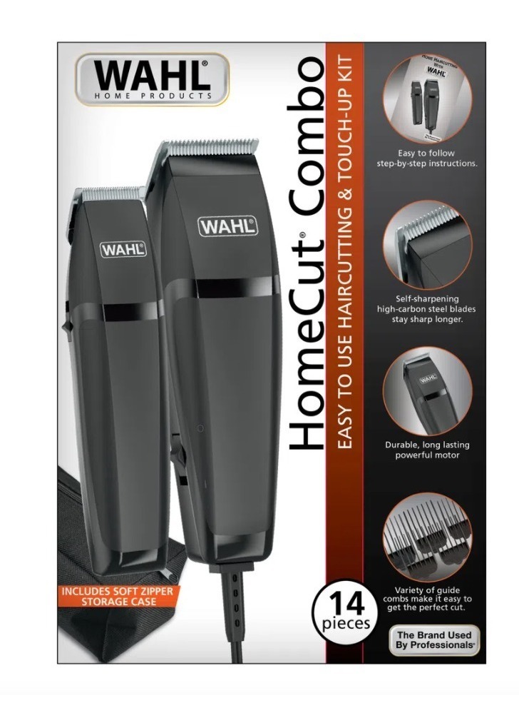 Maquina Peluquera Wahl Homecut En Combo + Patillera 14 Pieza