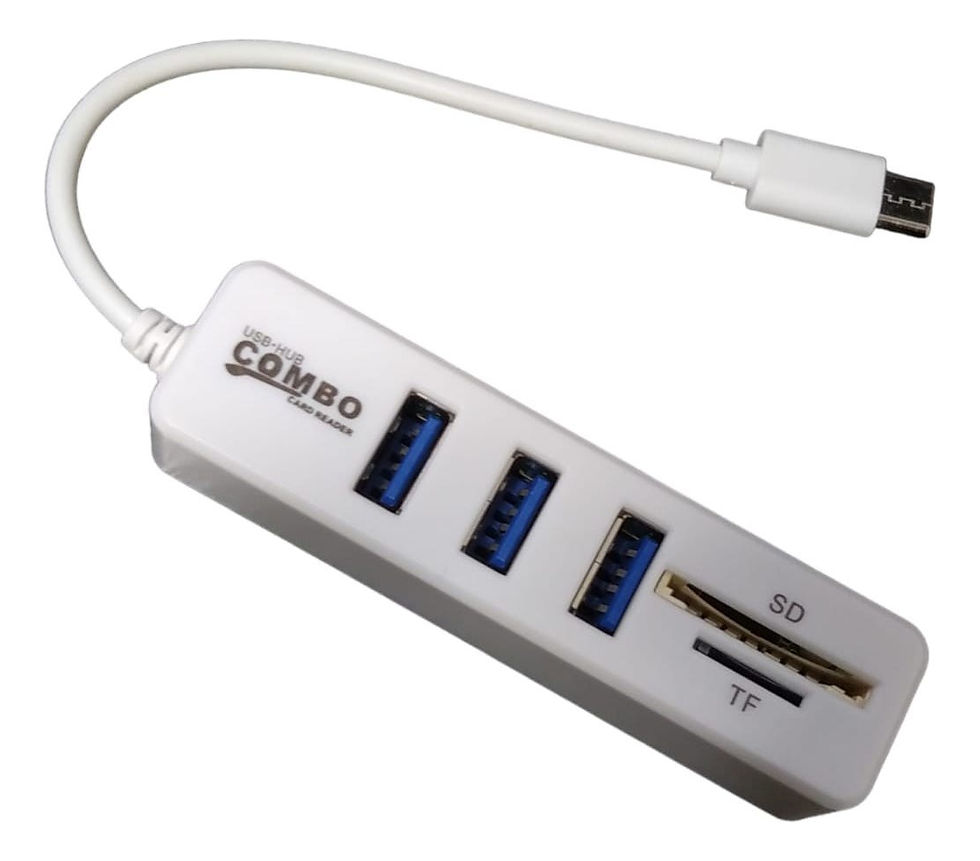 Miniatura: Hub Tipo C A Usb 3 Puertos 2.0 + Lector De Tarjeta Micro Sd