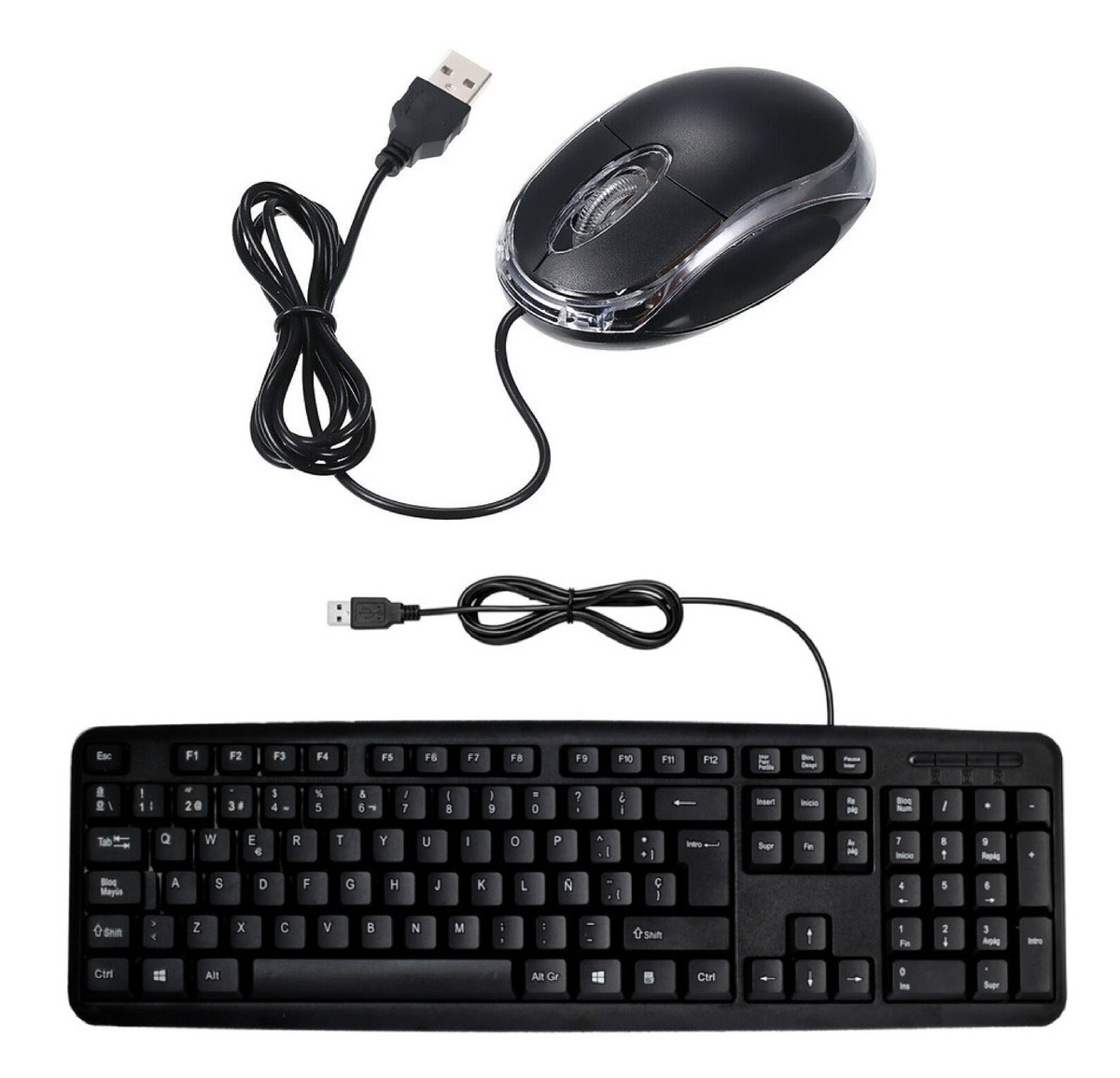 Teclado Multimedia Usb Para Pc + Mouse Usb Óptico Iluminado