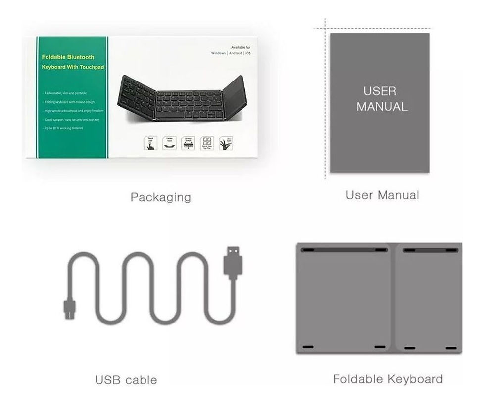 Miniatura: Teclado Bluetooth Plegable Mouse Almohadilla Táctil B034