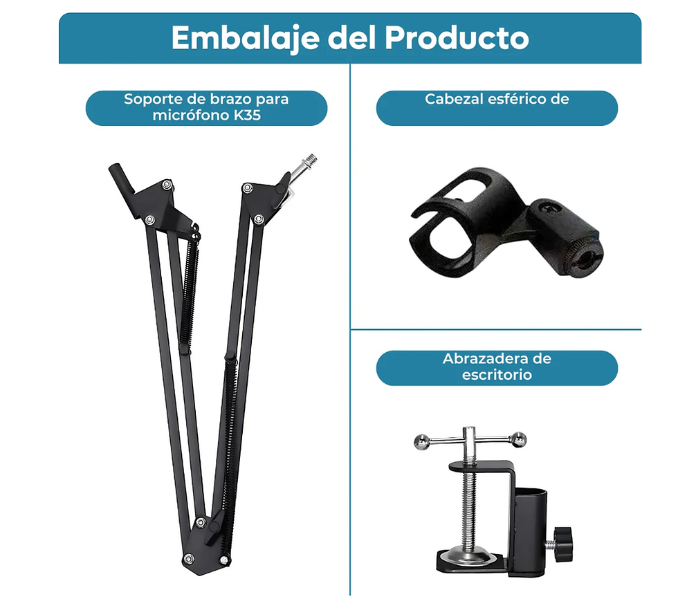 Miniatura: Soporte Micrófono Para Escritorio Con Brazo Ajustable