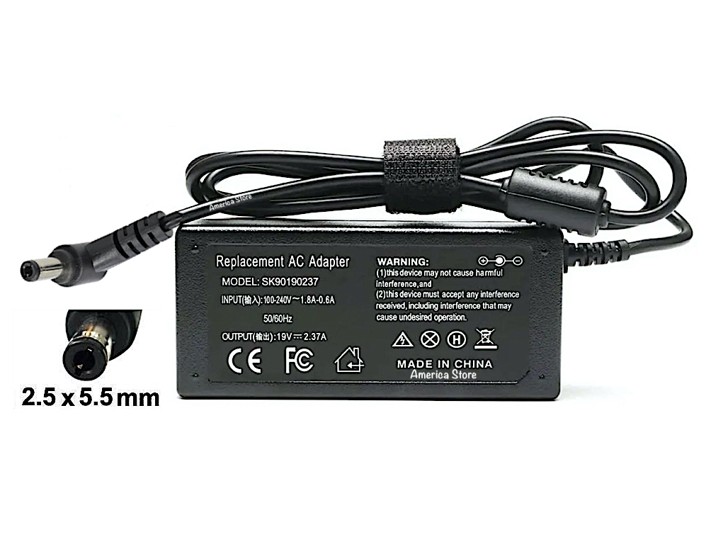 Cargador Portatil Asus Toshiba 19v 2.37a 45w - 5.5*2.5mm