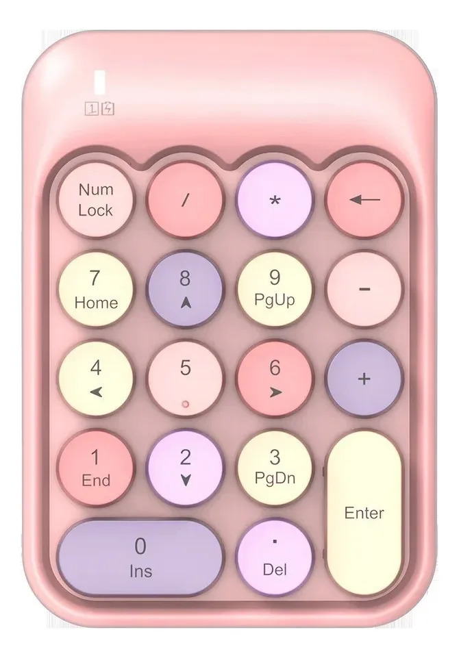 Teclado Numerico Mini Portatil Inalambrico Retro X910 Pastel