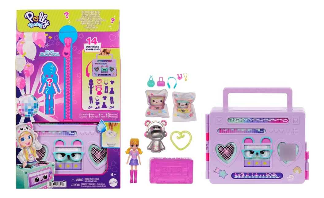 Set De Polly Pocket Juego Fiesta Disco Fashion Reveal Hrd65
