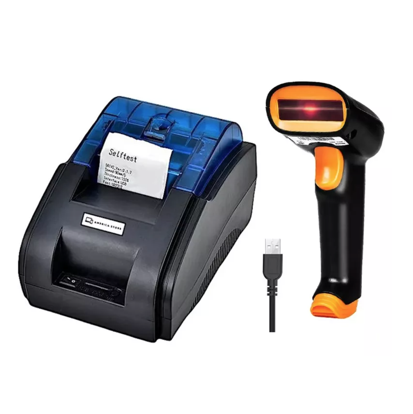Combo Impresora Termica Pos De 58mm + Lector De Codigos De Barras