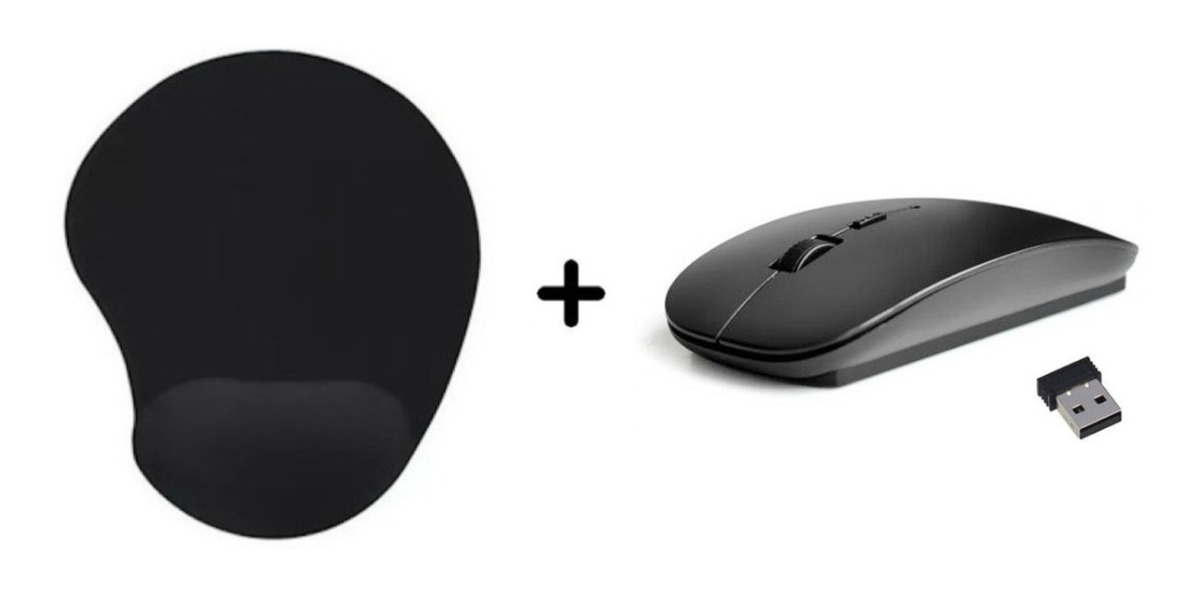 Pad Mouse Con Soporte De Muñeca En Gel + Mouse Ultra Delgado