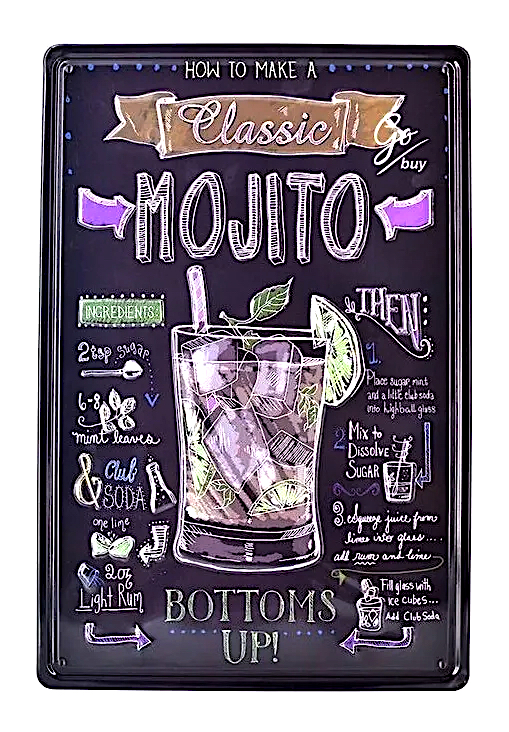 Aviso Metálico Con Relieve Placa Vintage Bar Cafe