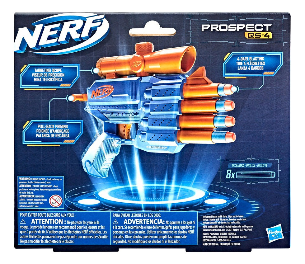 Miniatura: Lanzador De Dardos Nerf Elite 2.0 Prospect Qs-4 8 Dardos