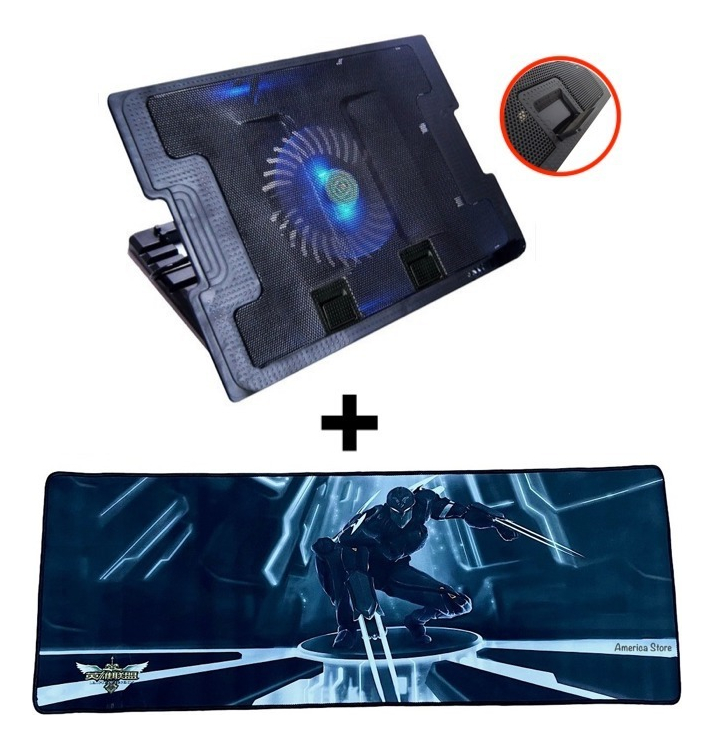 Base Refrigerante Para Portátil 9 A 17+pad Mouse Gamer 79 X 30 Cm
