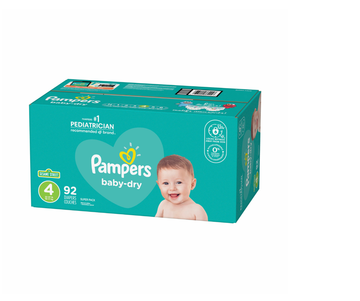Set De Pañales Pampers Baby-Dry Etapa 4 X 92 Unidades