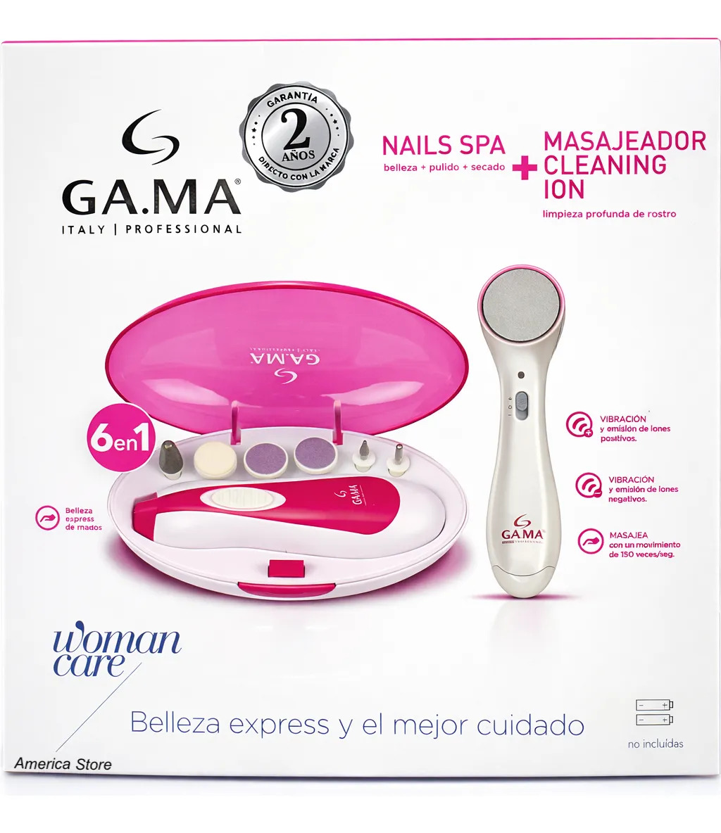 Set De Manicura Spa Portatil + Masajeador Limpiador Gama