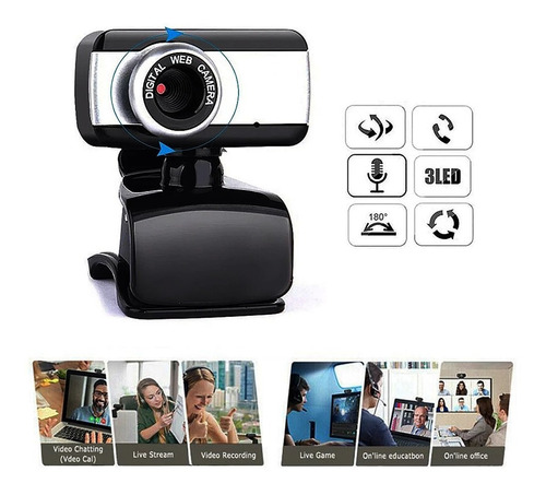 Cámara Web Con Microfono 480p Zoom Skype Compatible Con Mac