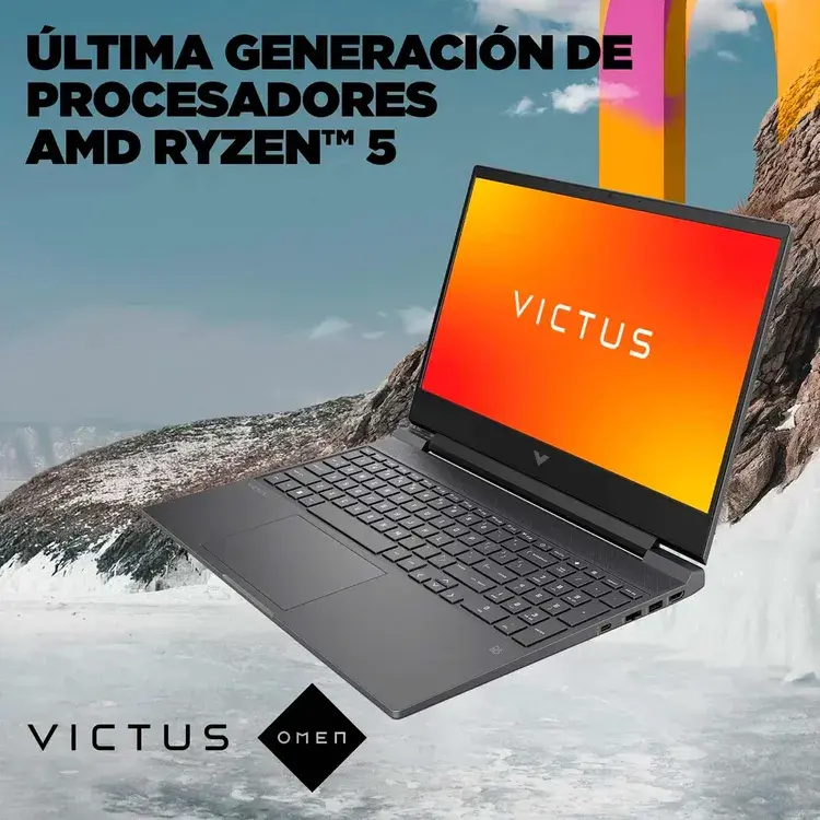 Miniatura: Portátil Gamer HP Victus 15.6" - Ryzen 5 - Ram 8GB - Ssd 512Gb RTX 3050 Gris