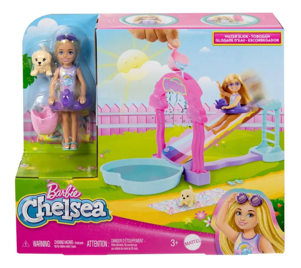 Barbie Set De Juego Chelsea Resbaladilla Tobogan De Agua