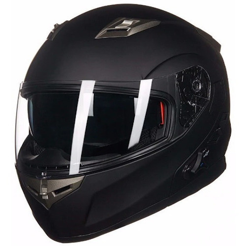 Casco De Moto Intercomunicador Radio Fm Doble Visor Abatible