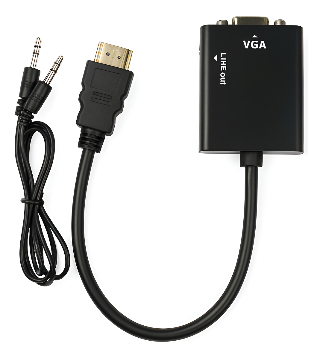 Convertidor Hdmi A Vga + Cable De Audio 3.5