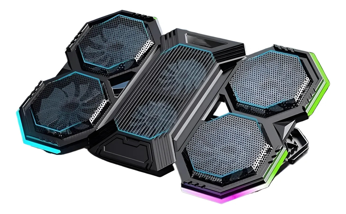 Base Refrigerante Gamer Pro Rgb Para Portatil 6 Ventiladores