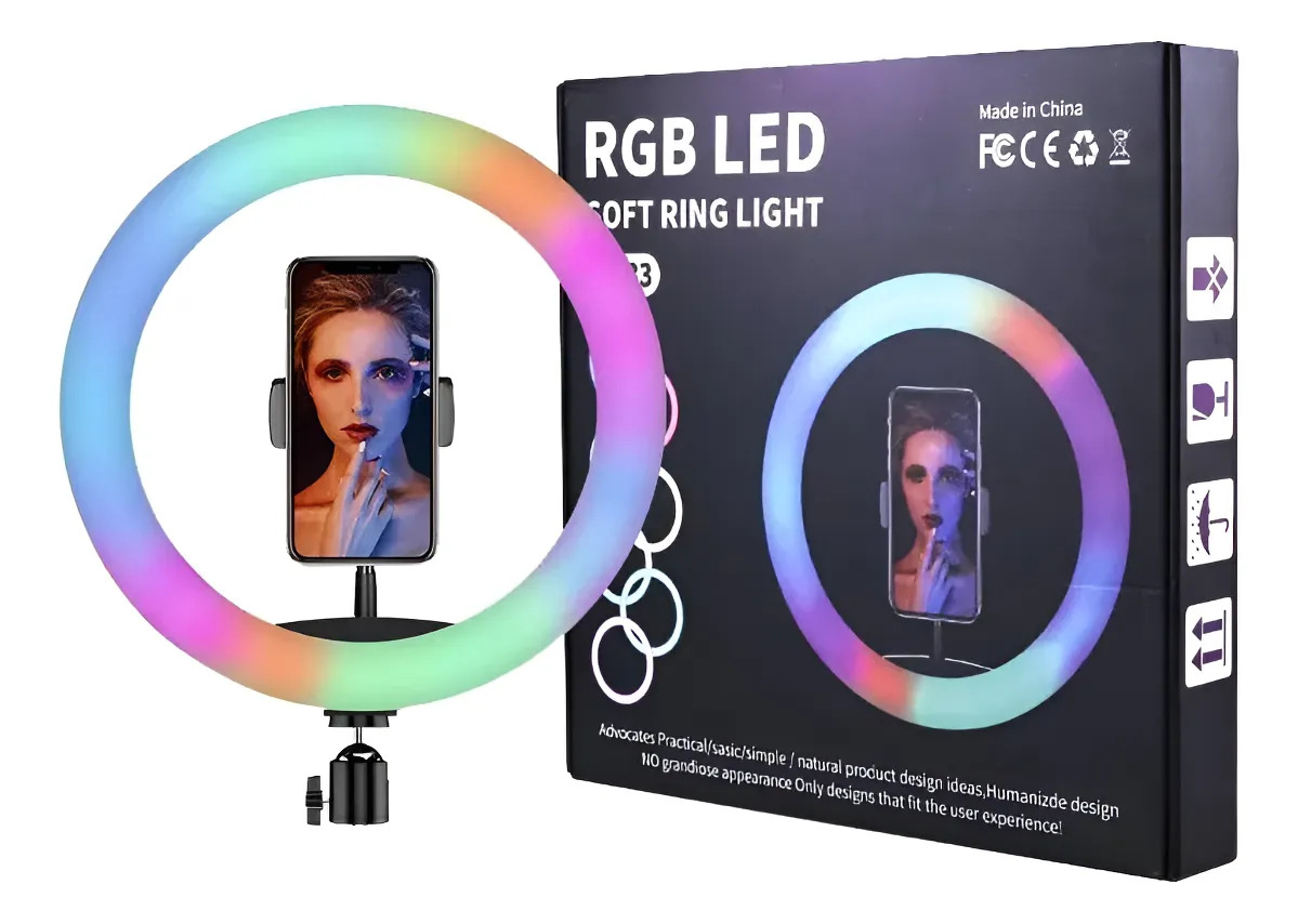 Kit Aro De Luz Profesional Rgb Led 33cm + Tripode Ajustable