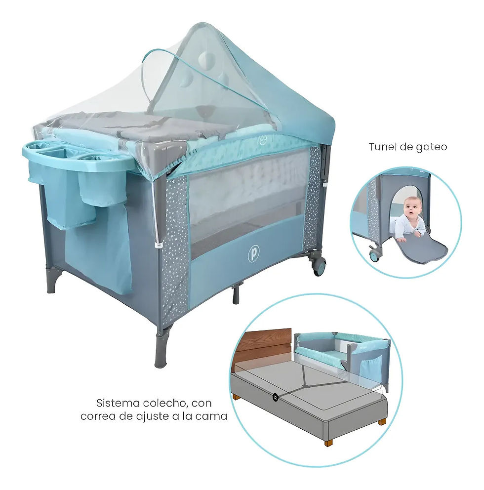 Miniatura: Cuna Colecho Corral Para Bebe Priori Ariel Azul Multifuncion