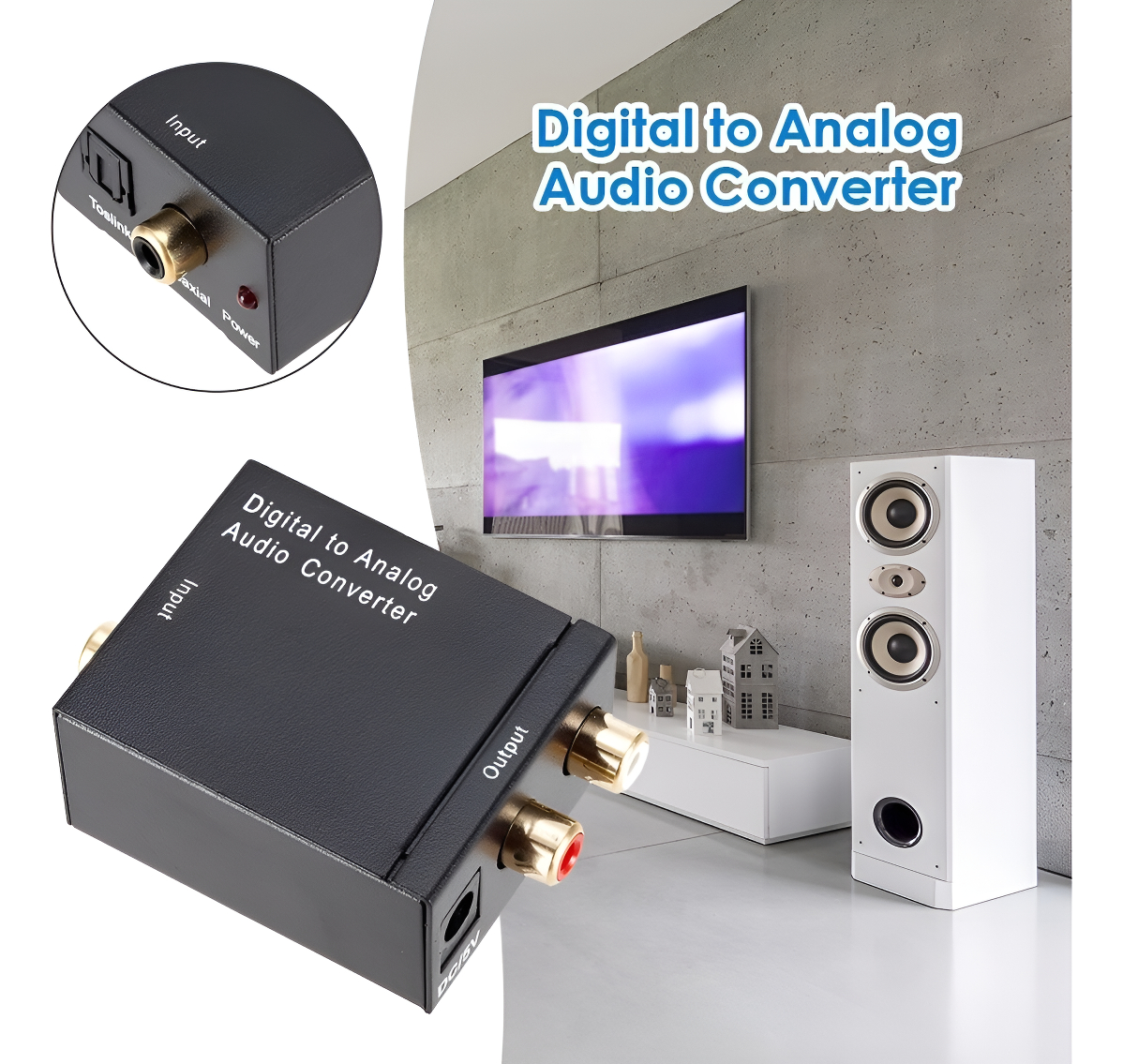 Convertidor De Audio Optico A Rca Analogico