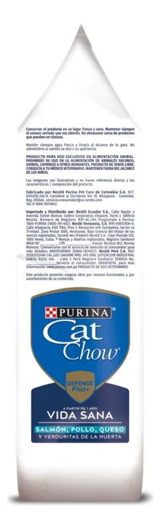 Miniatura: Purina Cat Chow Adultos Salmón, Pollo, Queso 3kg Defense Plus+