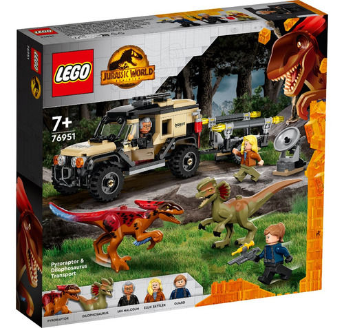 Set Transporte Del Pyrorraptor Y El Dilofosaurio- Lego 76951