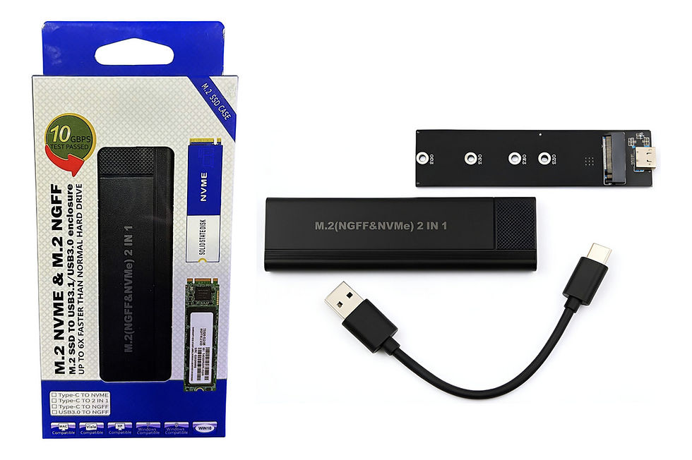 Caja Externa Case Ssd M.2 Disco Solido Usb 3.1 Nvme Y Ngff Negro