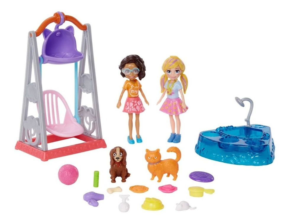 Miniatura: Set De Polly Pocket Hora De Juegos Con Mascotas Gfr06