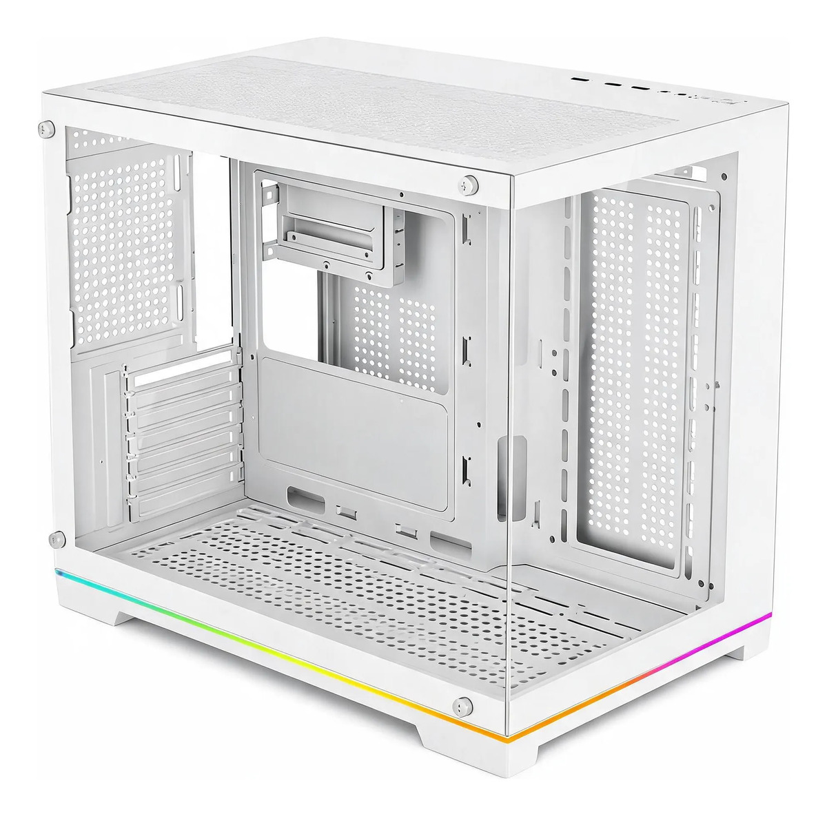 Caja Gamer Acuario 420c Blanca Micro ATX Vidrio Templado Luz RGB