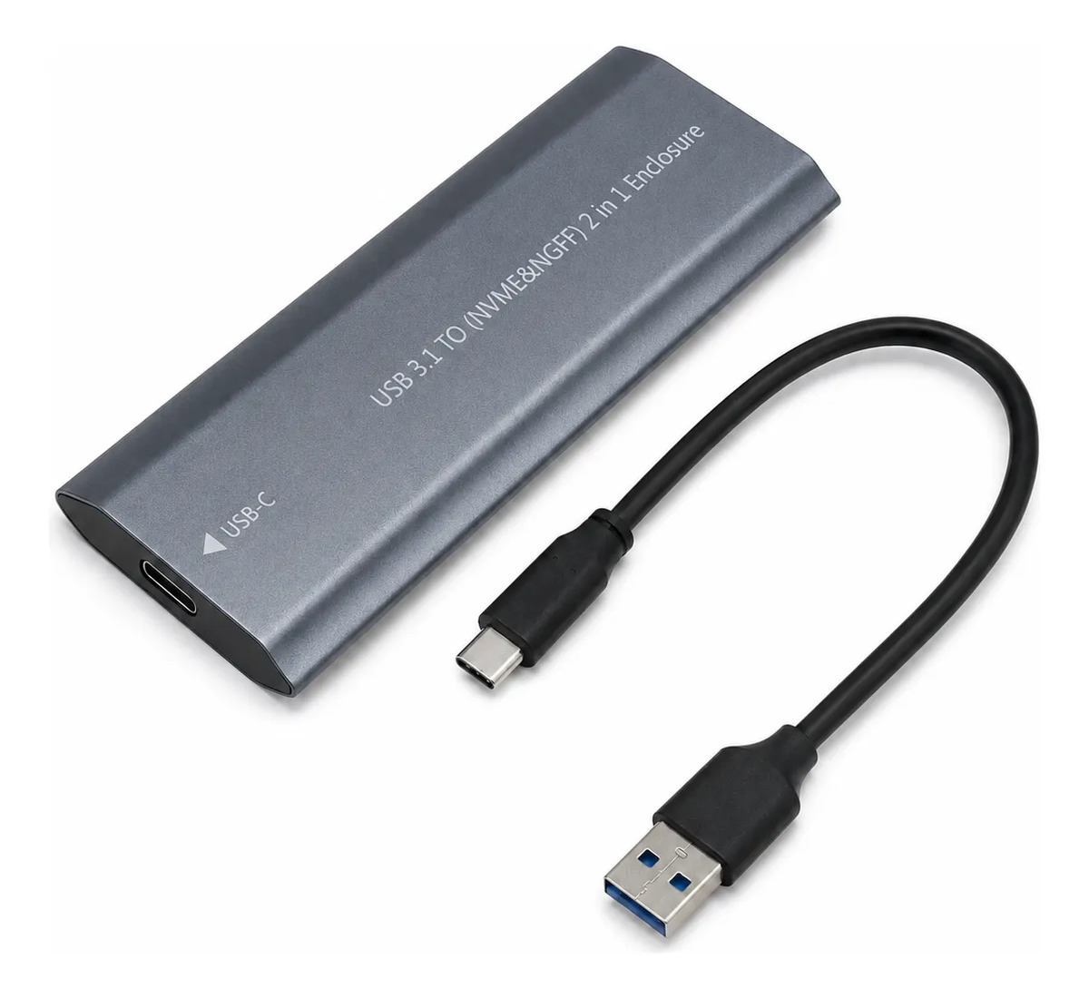 Carcasa Caja Disco Ssd M.2 Nvme Y Ngff Sata 2 En 1 Usb-c
