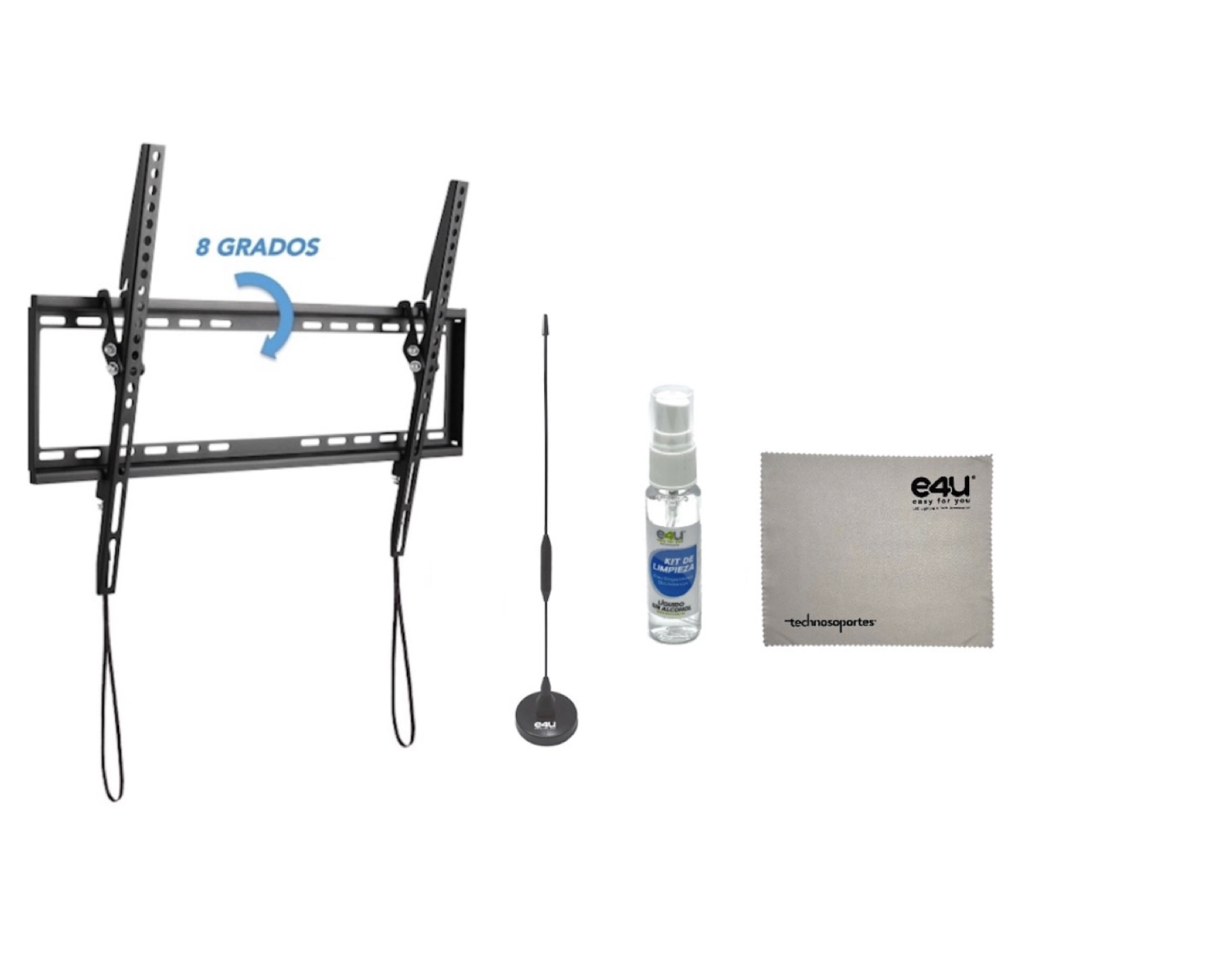 Soporte para TV Escualizable de 37"a 75"+ Antena para TDT + Kit de limpiez