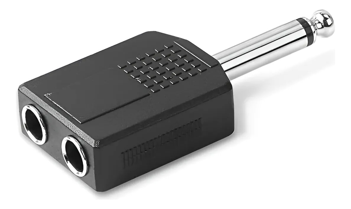 Adaptador En Y Divisor De Audio 6,3mm A 2 Plug Jack Monoaural
