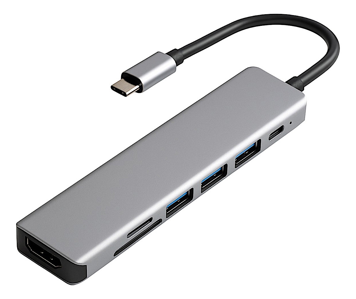 Dock Station Tipo C 7 En 1 Hdmi Hub Usb 3.0 Usb C T Micro Sd