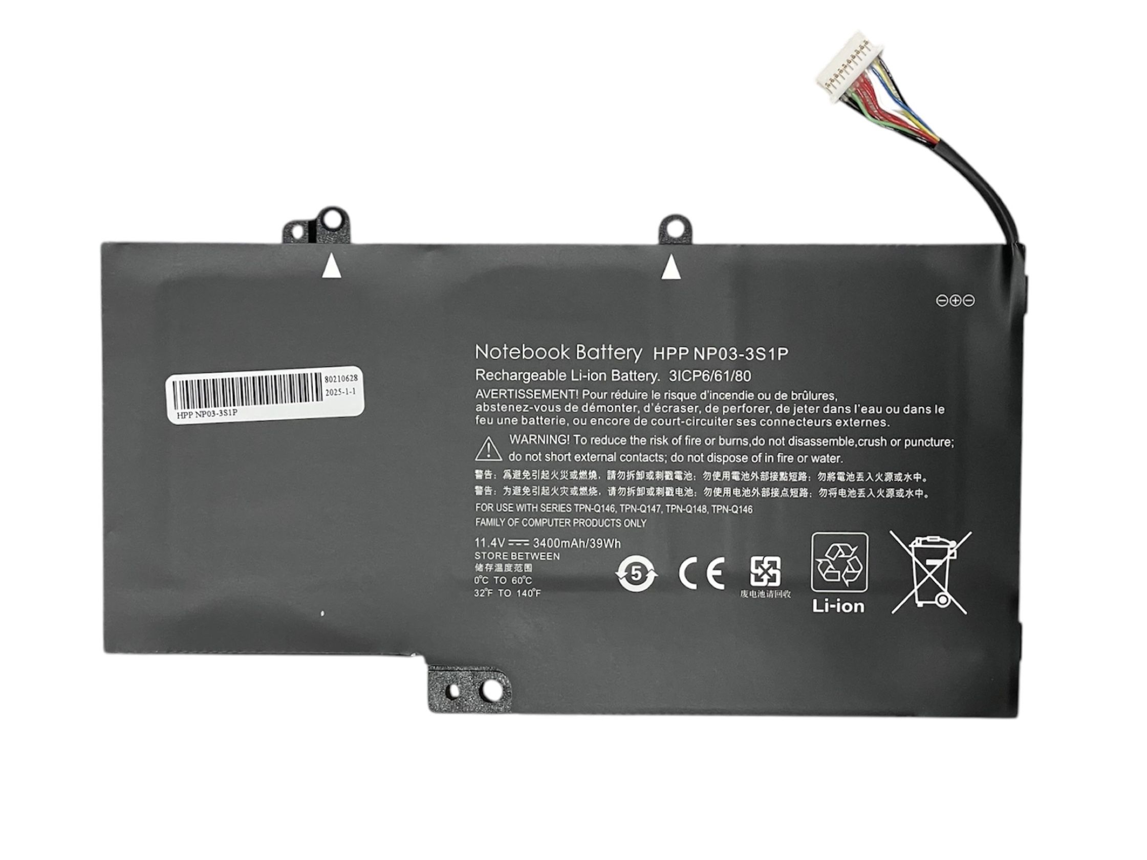 Bateria Portatil Para Hp NPO3XL 761230-005 760944-421 760944-241 HSTNN-LB6L