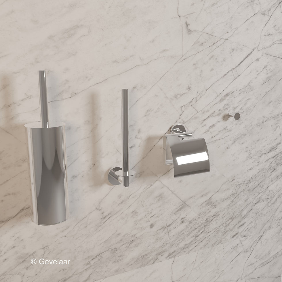Thumbnail: Wiesbaden Alonzo toilet accessoireset 4-delig - chroom - SET 5