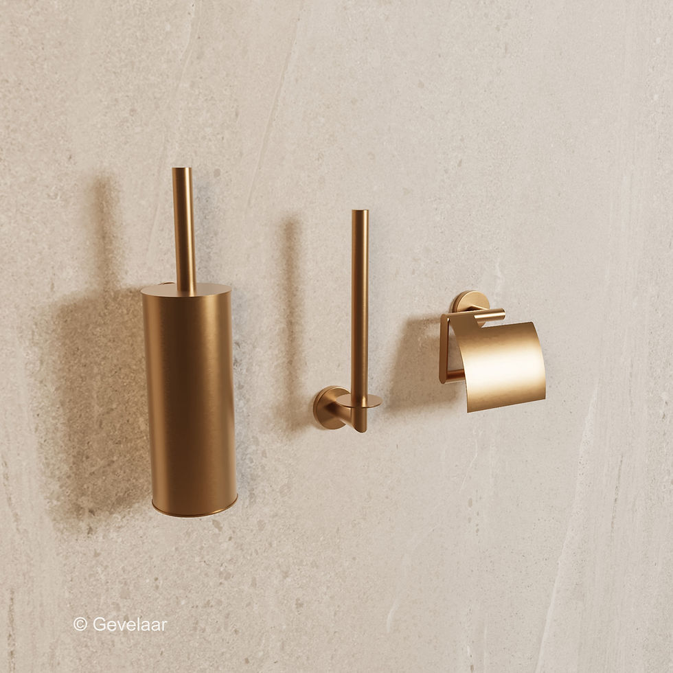 Thumbnail: Wiesbaden Alonzo toilet accessoireset 3-delig - brons koper - SET 4