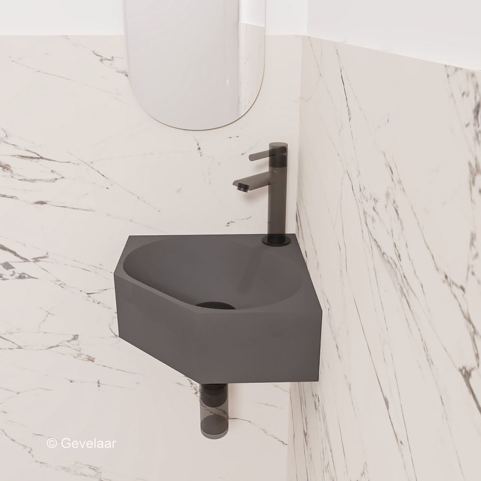 INK Matrix toilet fontein wasbak quartz beton - 1 kraangat