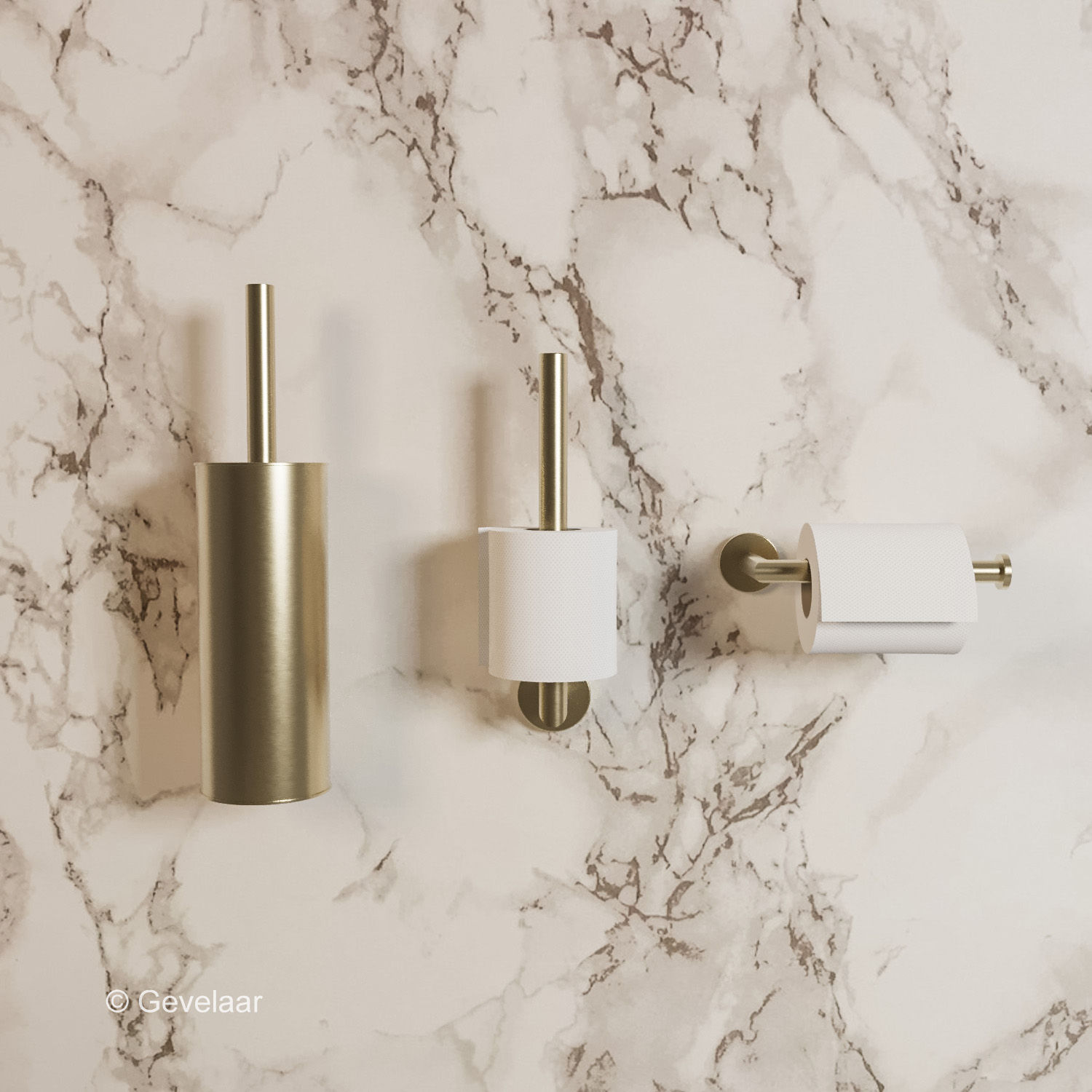 Wiesbaden Alonzo toilet accessoireset 3-delig - geborsteld goud - SET 3