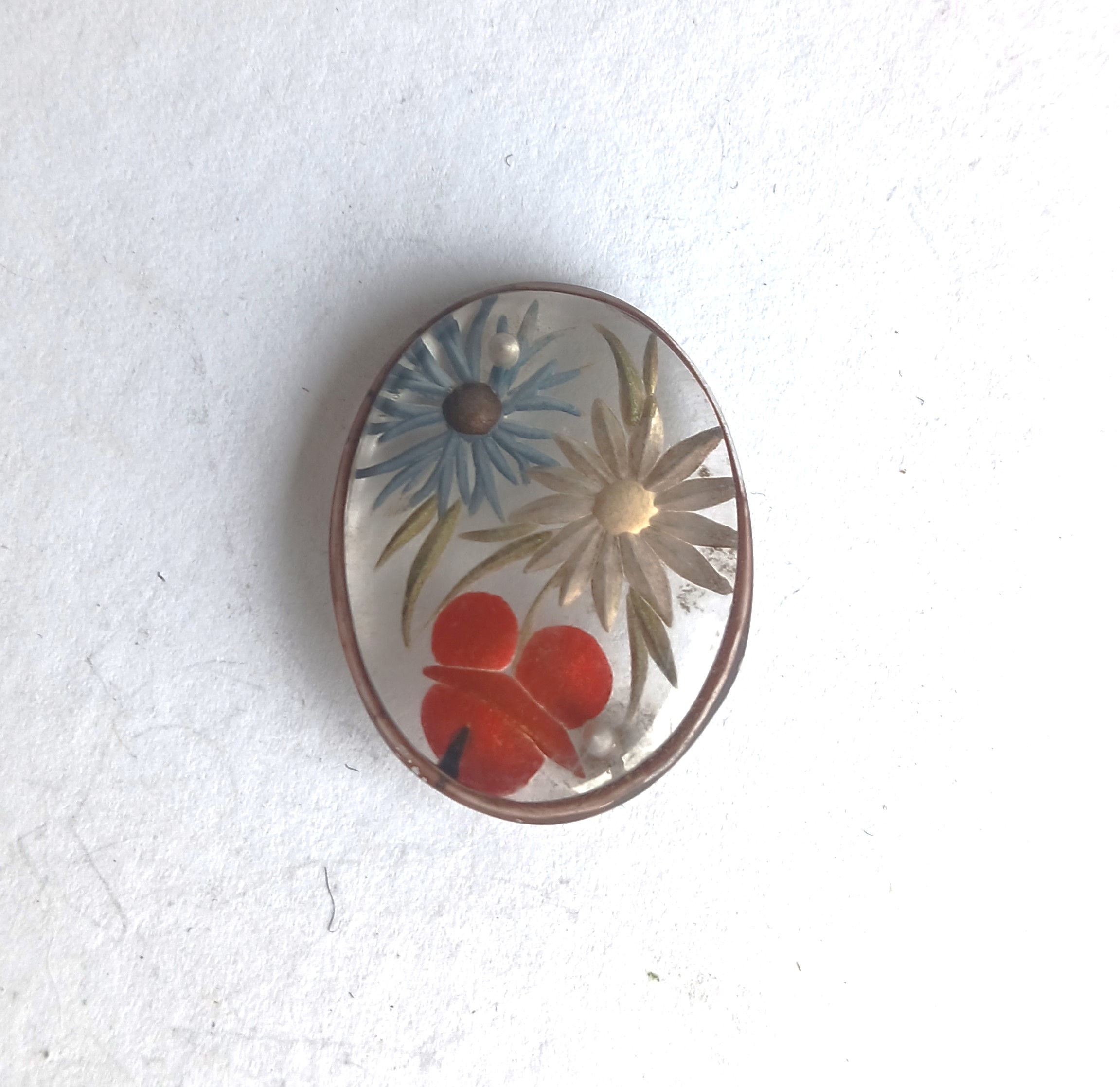 Article divers - FR502105b Broche avec trois fleures tricolores