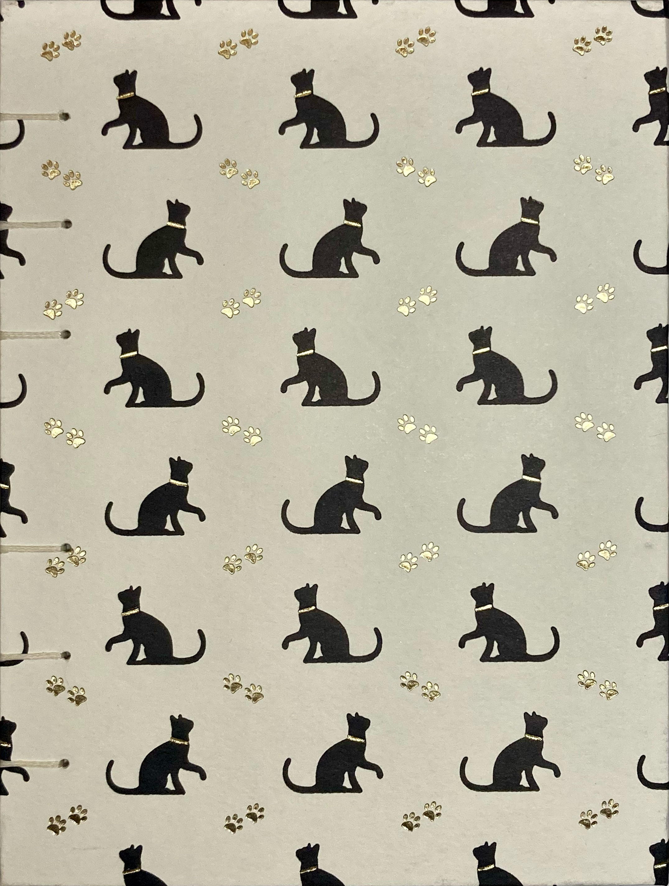 Black cat handbound notebook