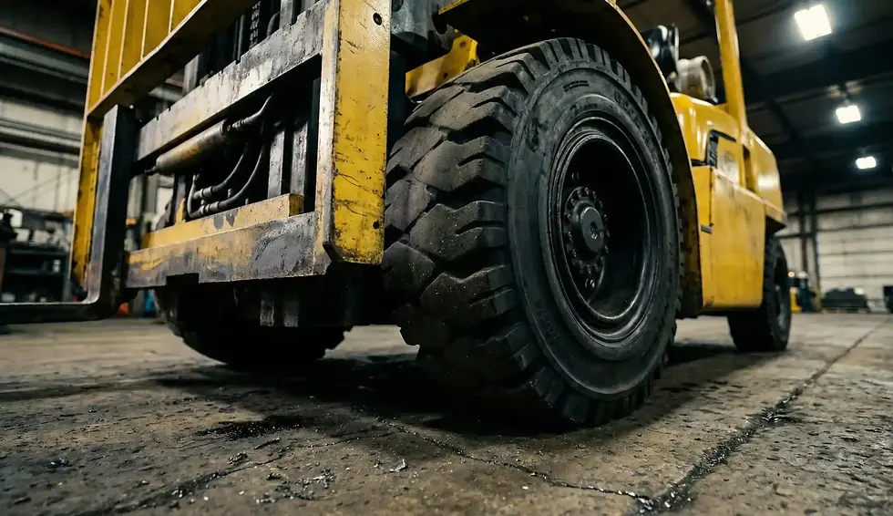 Pneu de chariot élévateur plein souple sur sol industriel