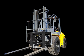 Chariot élévateur tout terrain 3T 4WD pour chantier, BTP, sol accidenté et accès difficiles.