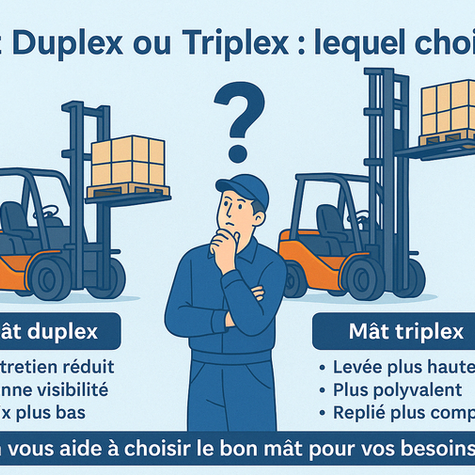 Infographie : mât duplex ou mât triplex – points clés et conseils de choix pour chariot élévateur