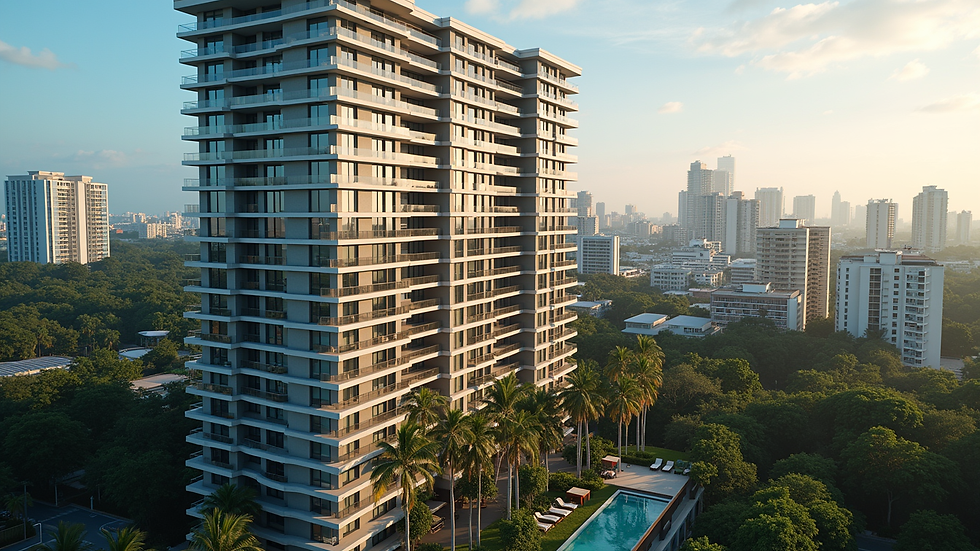 High angle view of a luxury residential building in Panama City