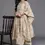 Thumbnail: Beige Printed Silk Blend A-Line Kurta With Palazzos & Dupatta By ZaraZari