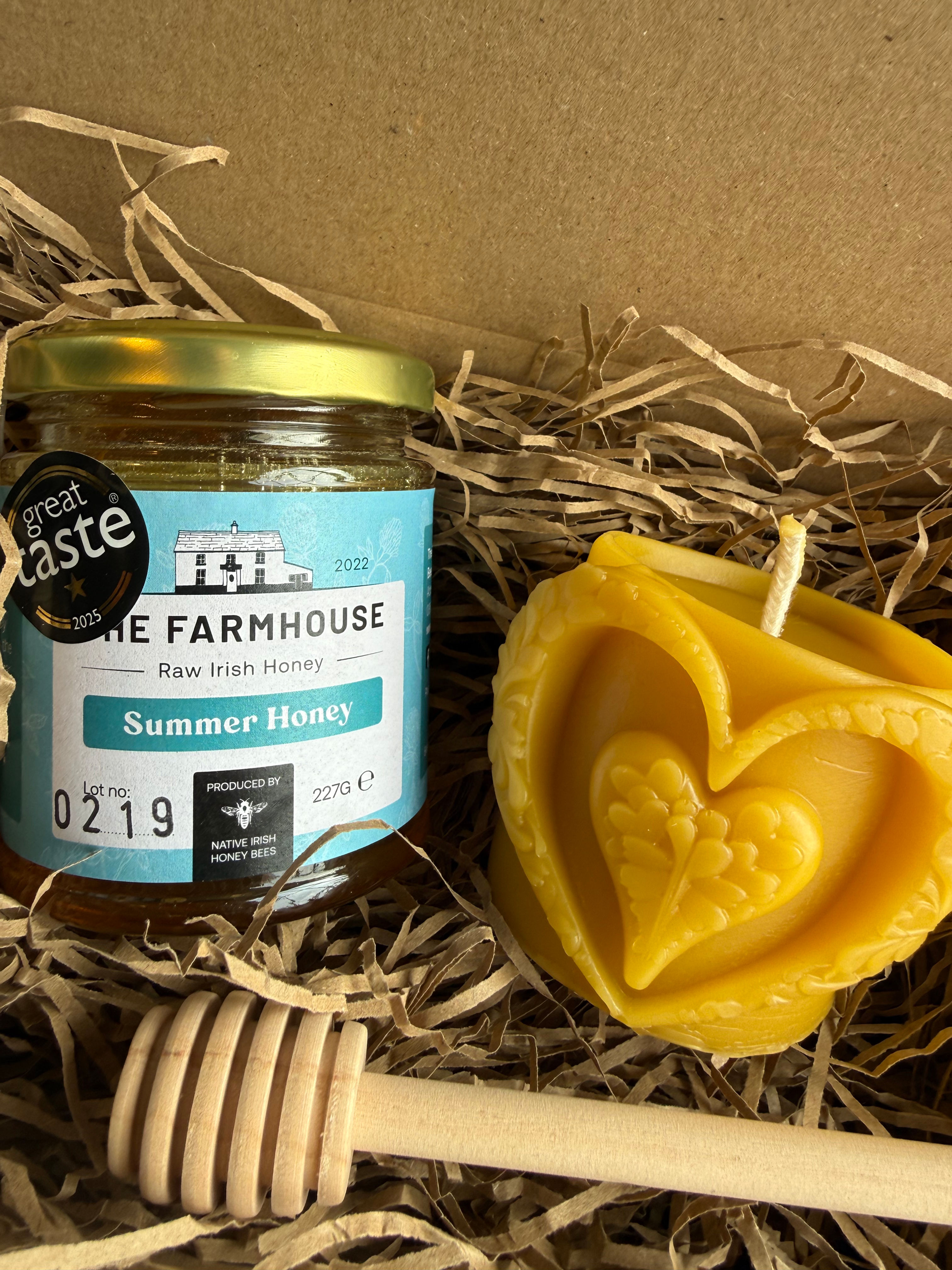 Valentines Gift set - summer honey and Beeswax candle 