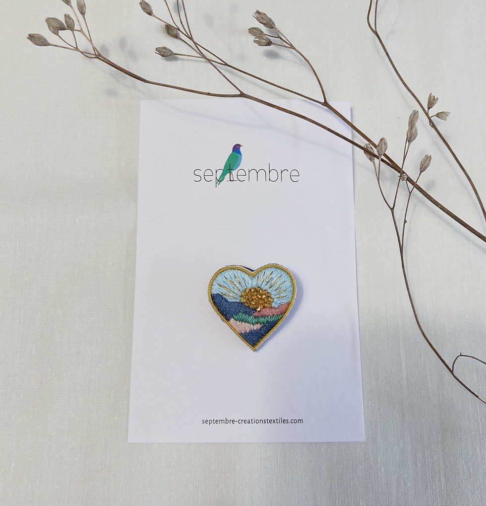 broche COEUR soleil couchant