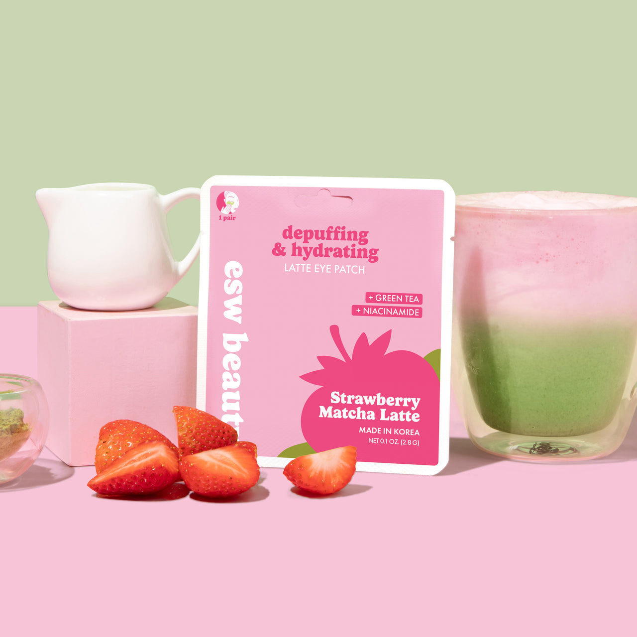 Strawberry Matcha Latte Depuffing & Hydrating Eye Patches
