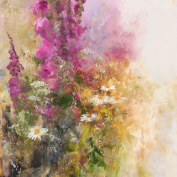 a delicate oil painting of foxgloves by Amanda Hoskin 