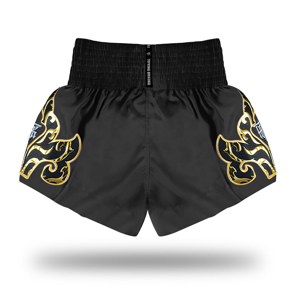 Thumbnail: Top King Kanok Muay Thai Shorts Black – TKTBS-228